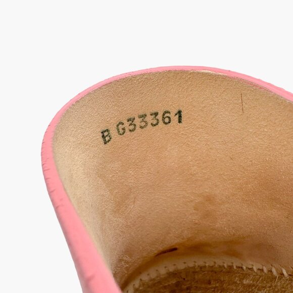 Chanel Turnlock CC Clog Mules Size 37 US 6-6.5 Pink Suede Espadrille Block Heel - Picture 14 of 15
